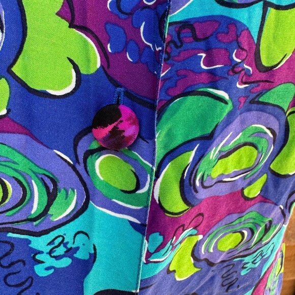 Vintage Blue Island Hawaiian Style Button Down Women’s Shirt Size M - Picture 5 of 13